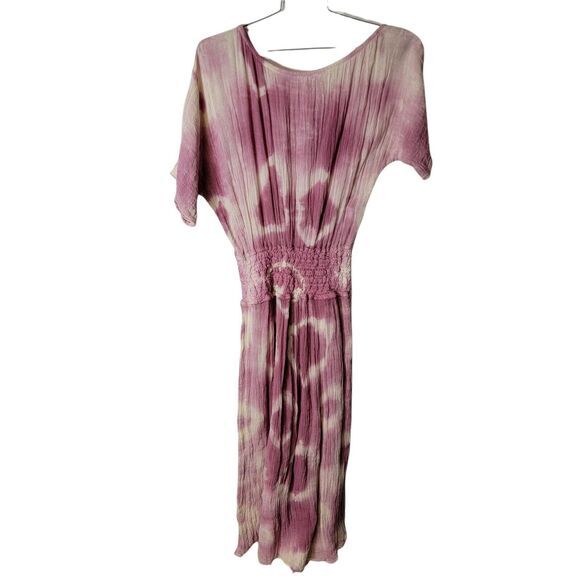 JENS PIRATE BOOTY TYE DYE LAPIS MAXI DRESS GUAZY BOHO MEDIUM/LARGE PINK WHITE - Picture 5 of 9